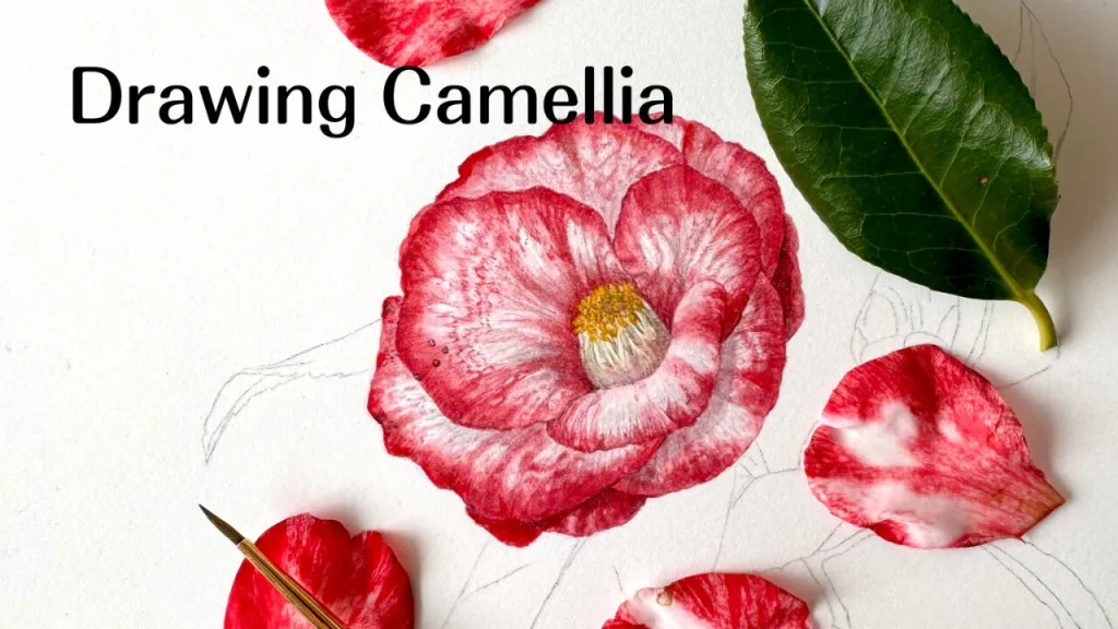 新作動画「Drawing Camellia/ツバキ(椿)を描く」を公開しました | 宮澤